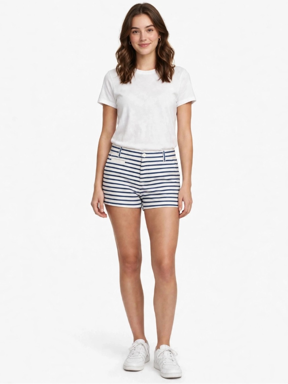 Gap Striped Cotton Shorts in Blue & White Size 4